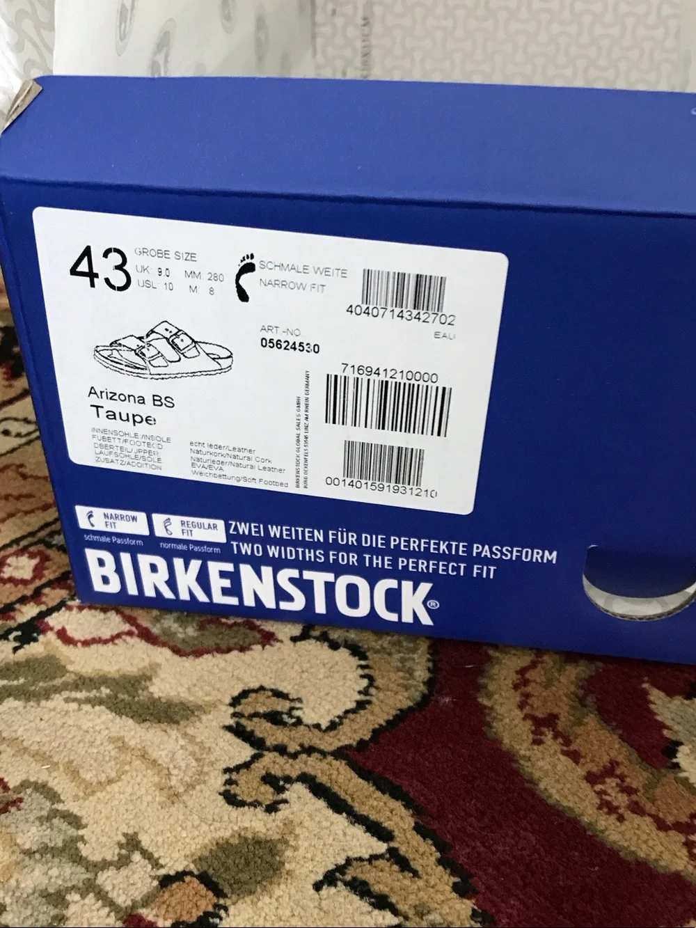 Birkenstock Blue Shoe Box with White Label